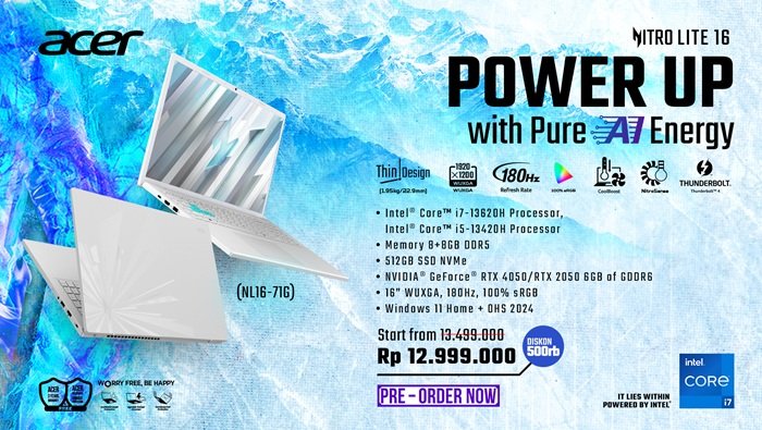 spesifikasi dan harga laptop acer nitro lite