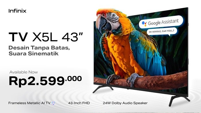 Infinix Smart TV X5L 43 dengan Sistem Google TV 5.0 Hadir di Indonesia