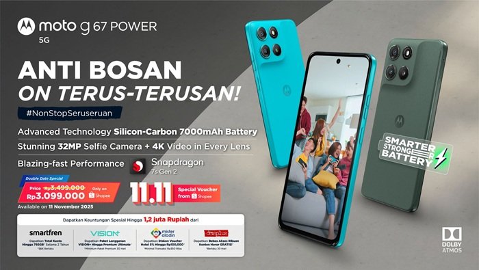 Spesifikasi Moto g67 Power, Baterai Besar dengan Kamera Beresolusi Tinggi