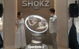Shokz OpenDots 2, Earbuds Open-Ear Kelas Premium